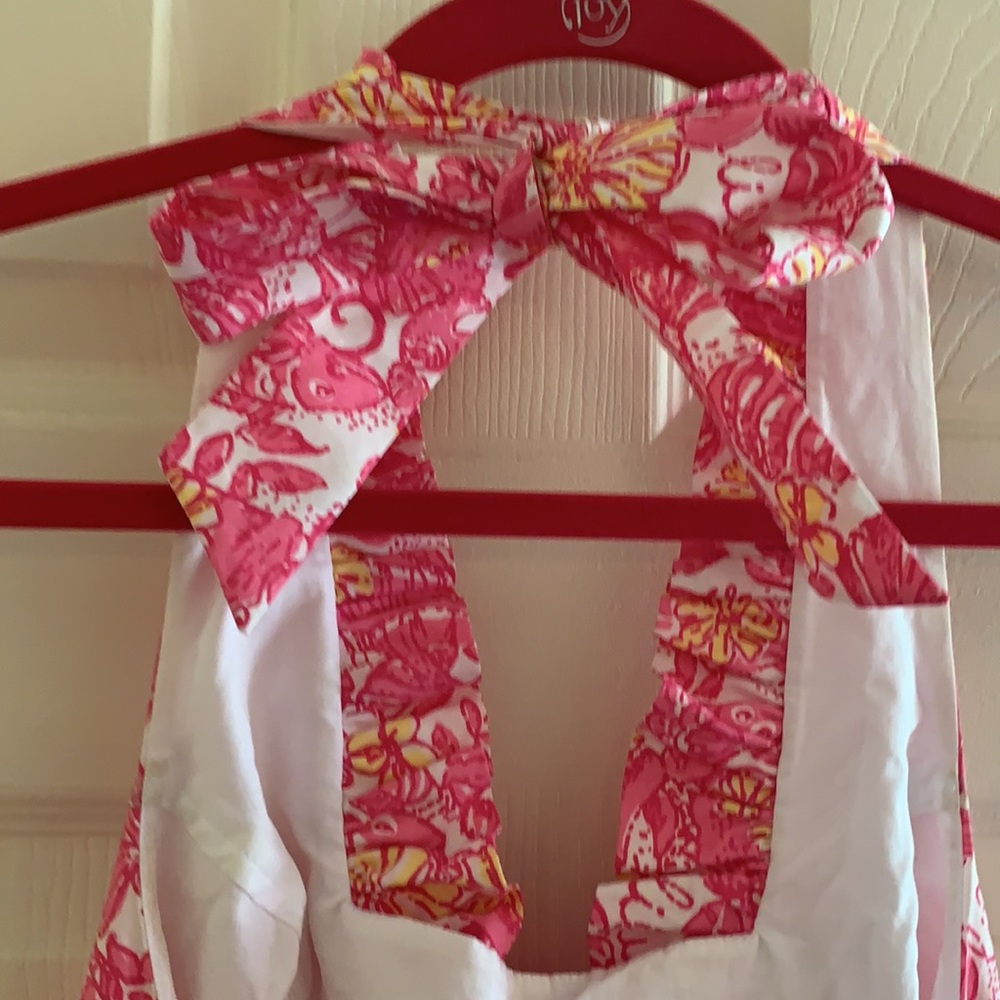 Lilly Pulitzer pink & yellow halter dress size 2. - Picture 4 of 6